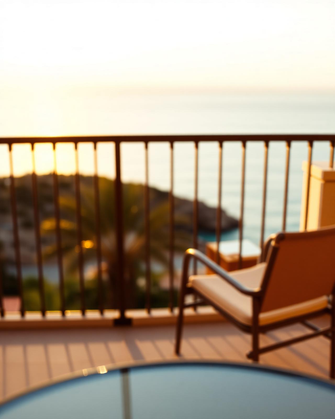 Mediterranean balcony at golden hour